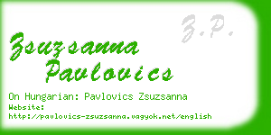 zsuzsanna pavlovics business card